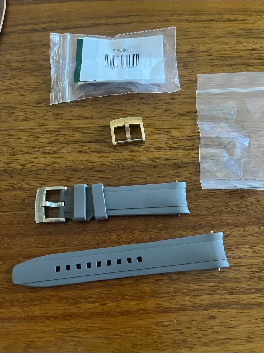 Everest Replacement Rubber Watch Strap with curved end for Rolex — Gray